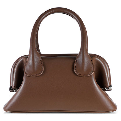 Genuine leather women's bag A stylish clip bag with a shoulder bag that goes with anything