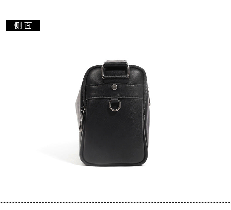 Men's shoulder bag Genuine cowhide leather cylindrical fashion casual large capacity crossbody bag for men 