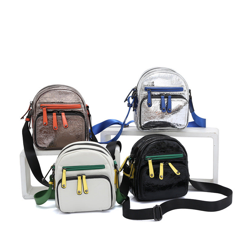 Ladies crossbody bag multi-functional bag genuine leather ladies bag fashion temperament tape