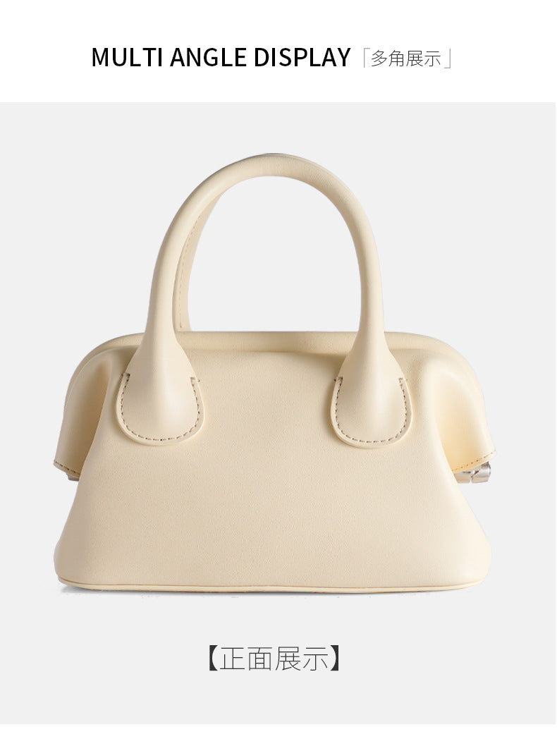 Genuine leather women's bag A stylish clip bag with a shoulder bag that goes with anything