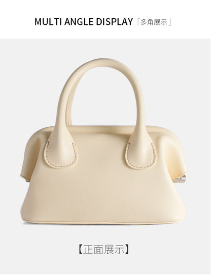 Genuine leather women's bag A stylish clip bag with a shoulder bag that goes with anything