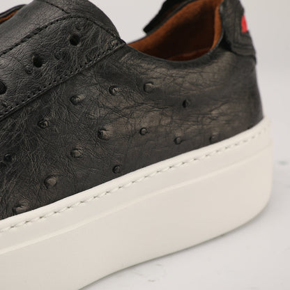 Ostrich Skin Men Shoes Fashion Genuine Leather Sneakers Men's Casual Sports Shoes 