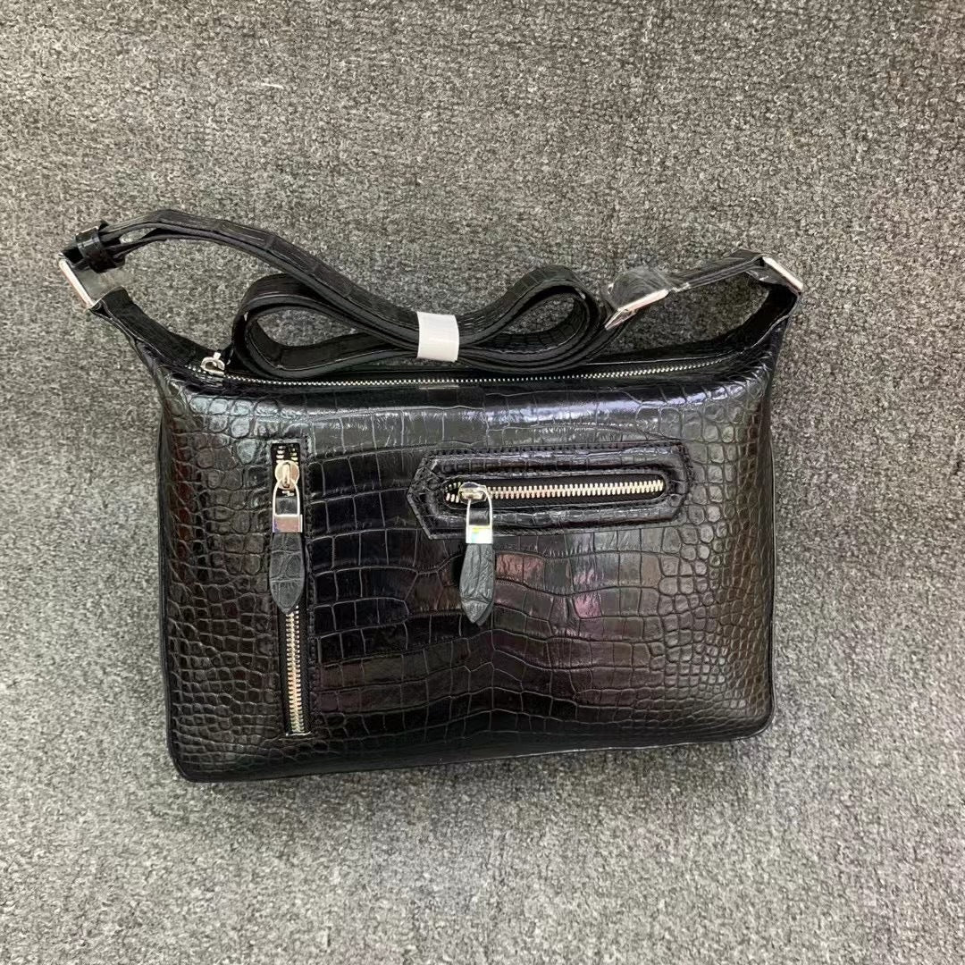 Men's Shoulder Bag Crocodile Belly Skin High Quality Casual Fashion Men's Crossbody Bag