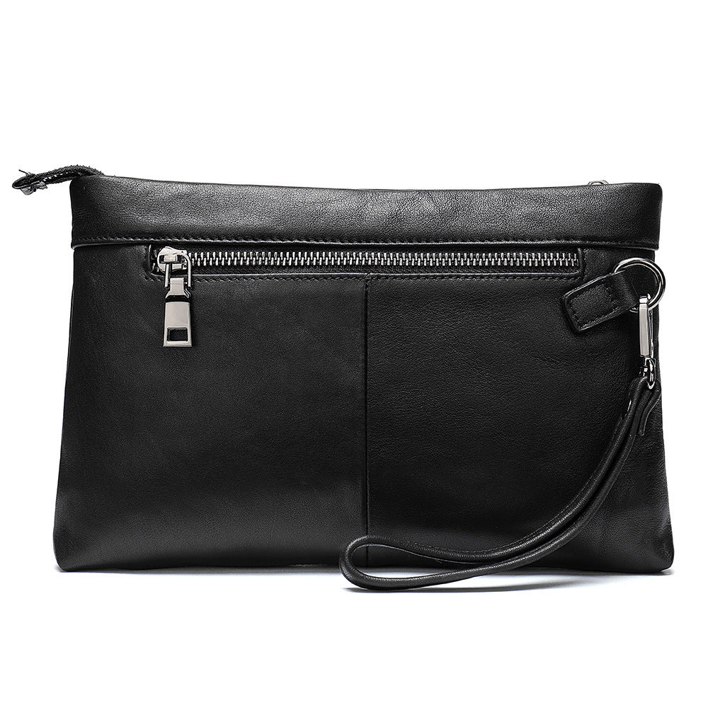Men's Clutch Bag Genuine Cowhide Leather Vintage Large Capacity DIY Men's Wrist Bag Handbag 