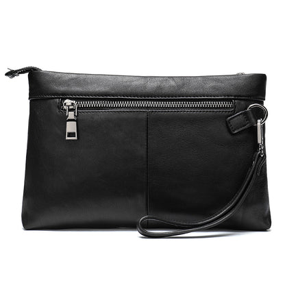 Men's Clutch Bag Genuine Cowhide Leather Vintage Large Capacity DIY Men's Wrist Bag Handbag 