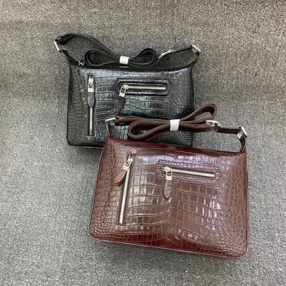 Men's Shoulder Bag Crocodile Belly Skin High Quality Casual Fashion Men's Crossbody Bag