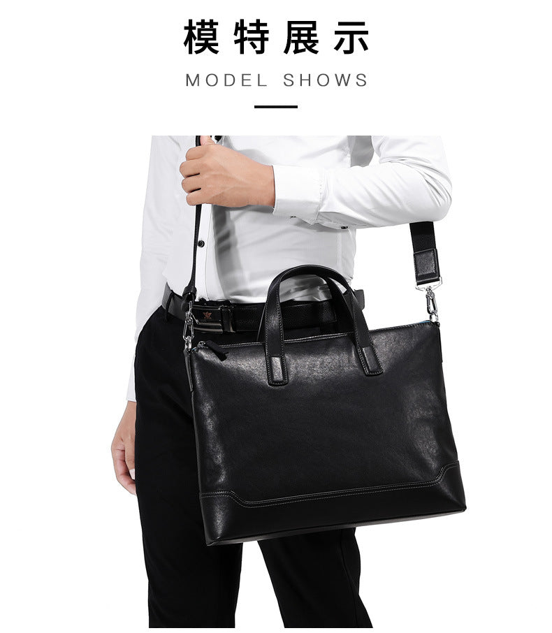 Men's handbag, genuine cowhide leather handbag, computer bag, high quality business briefcase 