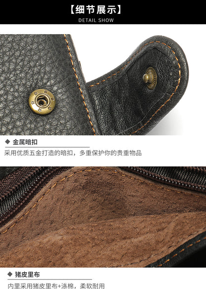 Men's short wallet made of genuine cowhide leather Casual men's wallet 