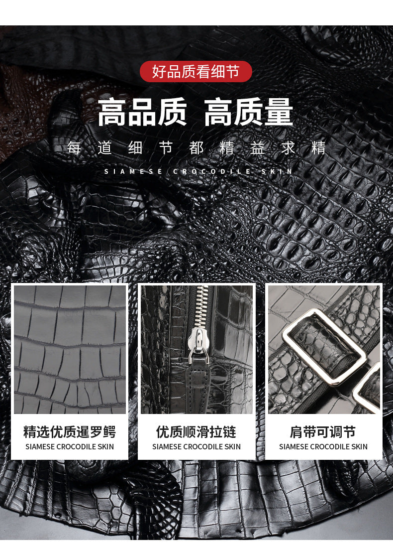 Crocodile Belly Skin Men's Backpack Large Capacity Business Commuting Casual Business Travel Bag 