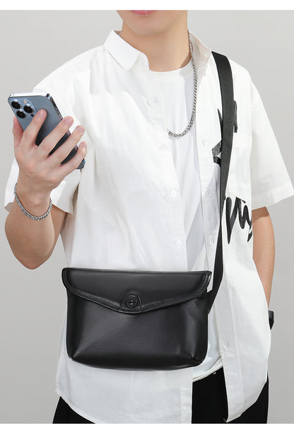 Men's Shoulder Bag Made of Cowskin Genuine Leather High Quality Waterproof Fashion Men Crossbody Bag 