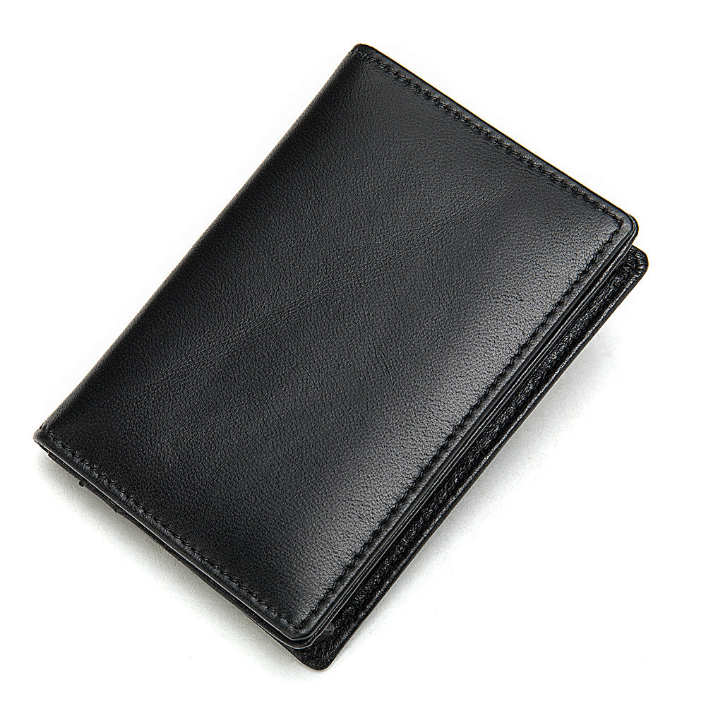 Men's short wallet sheepskin Korean fashion coin purse card holder multifunctional wallet for men 