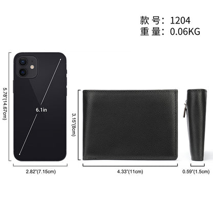 Men's short wallet cowhide magnetic snap anti-theft brush RFID coin card holder card bag wallet for men 