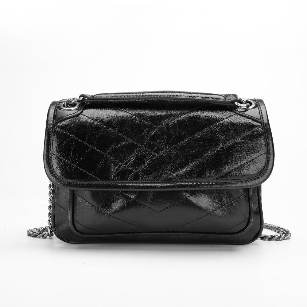 Big Chain Bag Cowhide Women Bag Genuine Leather Bag Fashion Trend Shoulder Bag Female Messenger Bag