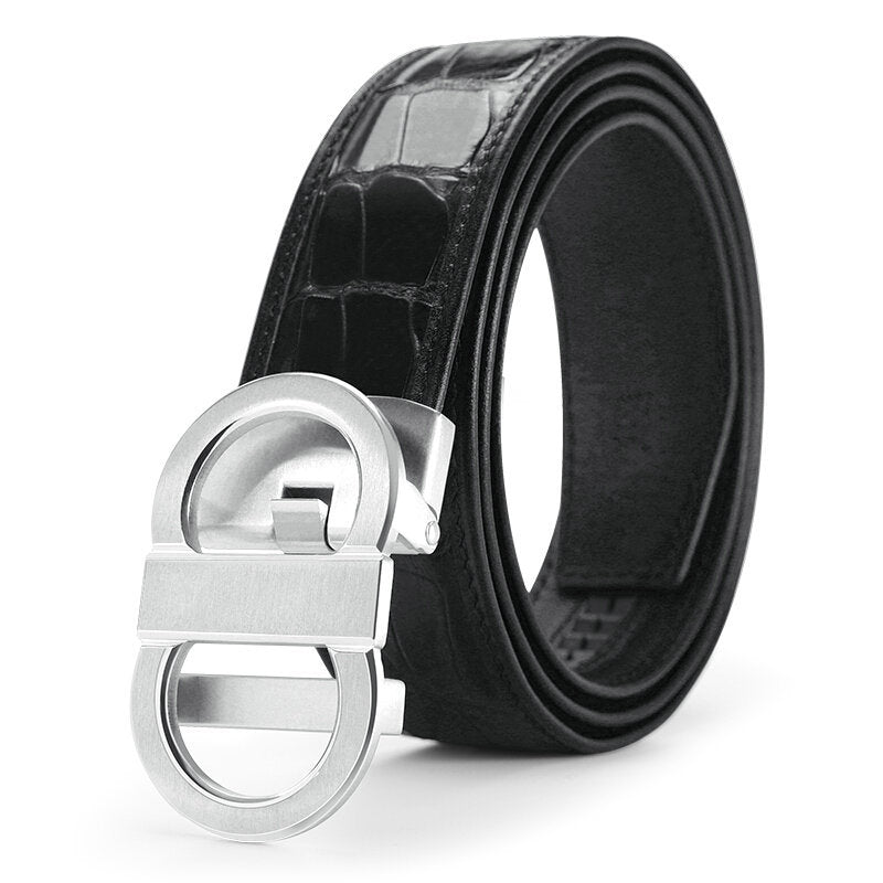 Siamese Crocodile Skin Genuine Leather Men's Belt Automatic Buckle Fashion Casual Business High Quality Men's Belt 
