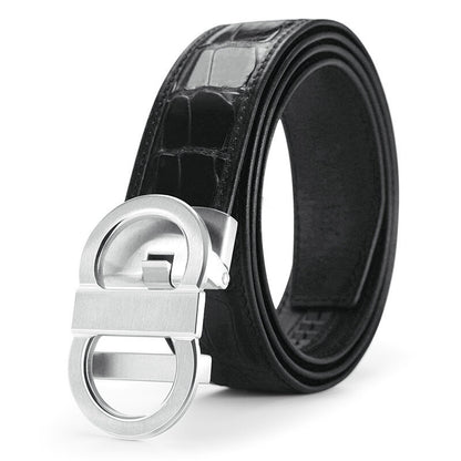 Siamese Crocodile Skin Genuine Leather Men's Belt Automatic Buckle Fashion Casual Business High Quality Men's Belt 