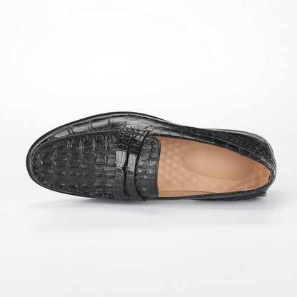 Crocodile Skin Genuine Leather Men's Leather Shoes Rubber Sole Moccasins Formal Business Casual Men's Shoes 