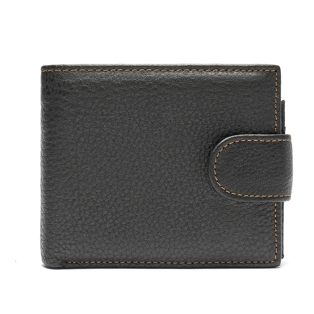 Men's short wallet made of genuine cowhide leather Casual men's wallet 