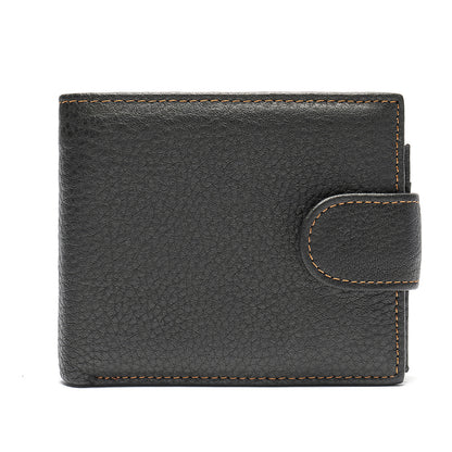Men's short wallet made of genuine cowhide leather Casual men's wallet 