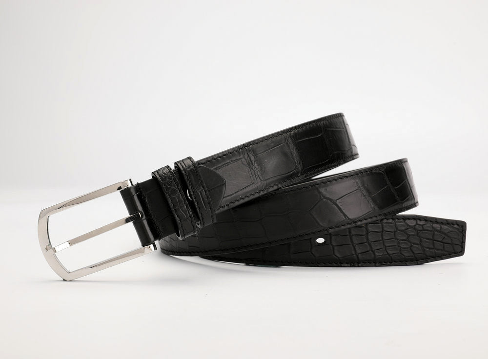 Crocodile Belly Skin Genuine Leather Men's Belt No Pieces Width 3.4cm High Quality Belt 