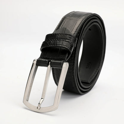 Crocodile Belly Skin Genuine Leather Men's Belt No Pieces Width 3.4cm High Quality Belt 