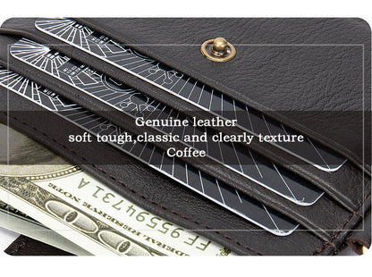 Men's wallet cowhide thin coin card holder casual card bag for men 