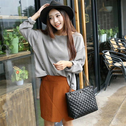 Large Capacity Women's Bag Crossbody Bag Shoulder Tote Bag Chain Bag Cowhide