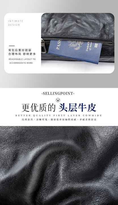 Men's Shoulder Bag Made of Genuine Cowskin Leather with Hand-held Crest High Quality Luxury Fashion Crossbody Bag for Men 