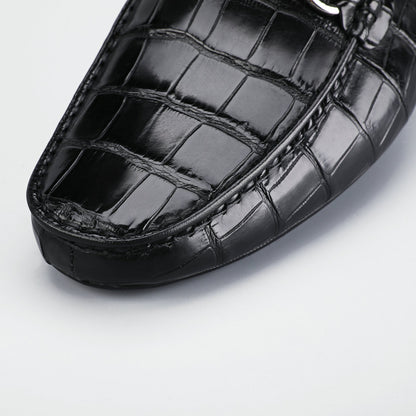 Crocodile Skin Men's Leather Shoes Genuine Leather Moccasins Fashion Casual Men's Shoes 