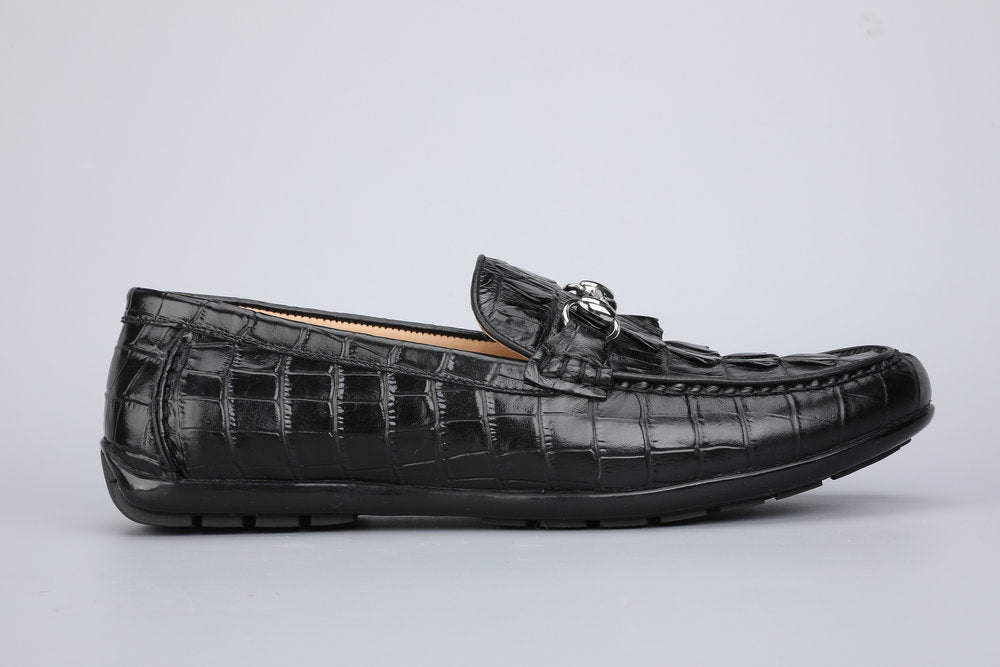 Men's Leather Shoes Crocodile Skin Genuine Leather Moccasins Handmade Casual Men's Shoes