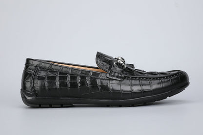 Men's Leather Shoes Crocodile Skin Genuine Leather Moccasins Handmade Casual Men's Shoes