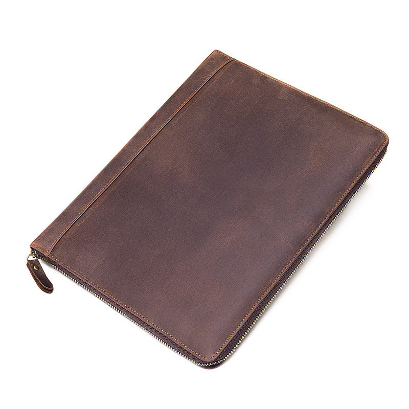 Men's Large Capacity Retro Crazy Horse Clutch Bag Long Wallet Card Holder Multifunctional Men's Handbag 