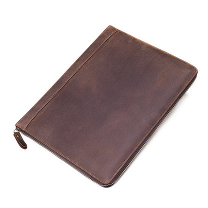 Men's Large Capacity Retro Crazy Horse Clutch Bag Long Wallet Card Holder Multifunctional Men's Handbag 