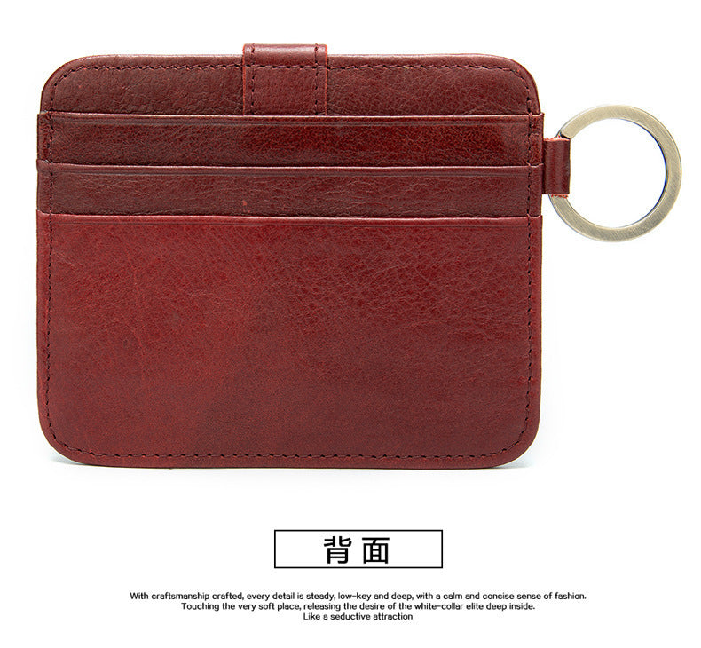 Men's wallet cowhide thin coin card holder casual card bag for men 