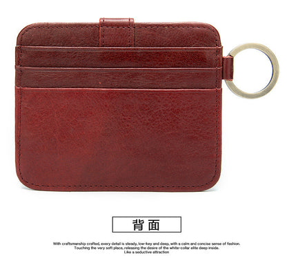 Men's wallet cowhide thin coin card holder casual card bag for men 