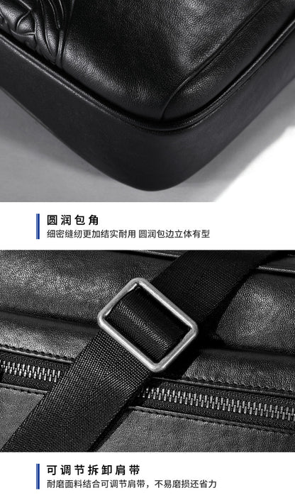 Men's Crossbody Bag Genuine Leather Cowhide Fashion Business Casual Shoulder Bag 