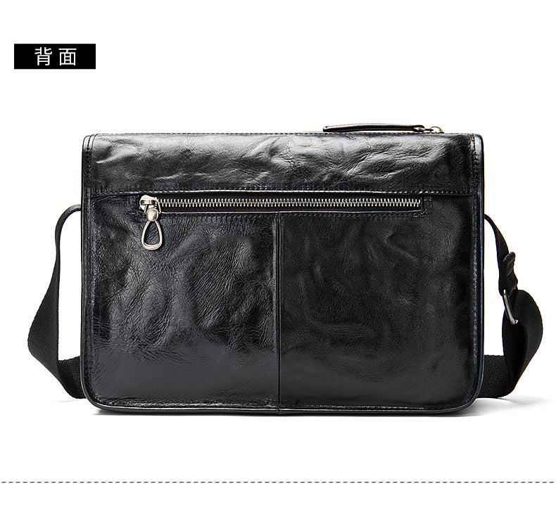 Men's Shoulder Bag Genuine Cowhide Leather Fashion Hand-held Crossbody Bag for Men 