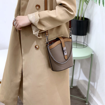 Women's Chain Bag Crossbody Bag Genuine Leather Shoulder Bag Luxury Bucket Bag Fashion