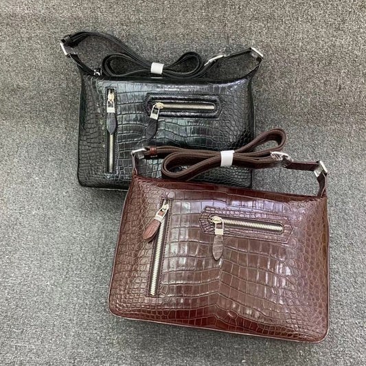 Men's Shoulder Bag Crocodile Belly Skin High Quality Casual Fashion Men's Crossbody Bag