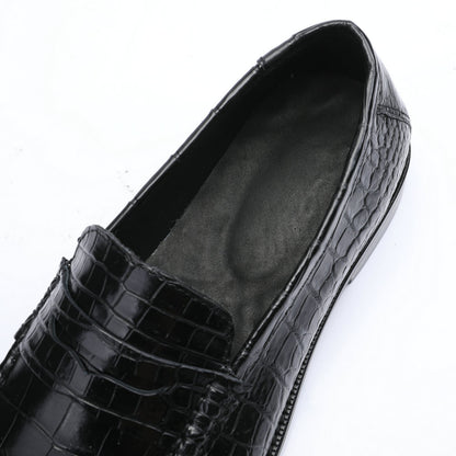 2023 New Crocodile Belly Skin Men's Leather Shoes Genuine Leather Moccasins Business Casual Shoes 