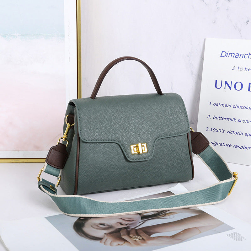 Genuine leather ladies bag cowhide commuter bag fashion large capacity shoulder shoulder handbag