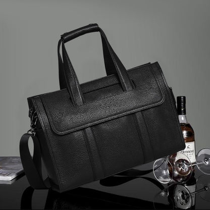 Men's Briefcase Genuine Cowhide Leather Computer Bag Business Large Capacity Handbag Crossbody Bag 