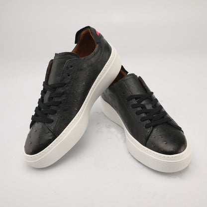 Ostrich Skin Men Shoes Fashion Genuine Leather Sneakers Men's Casual Sports Shoes 
