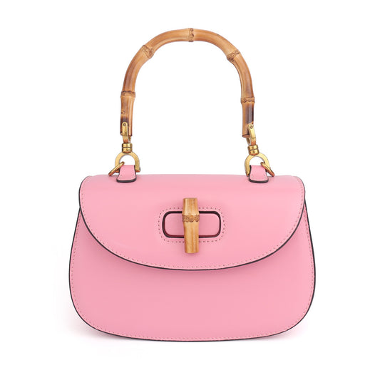Women's Bag Bamboo Bush Bag Cowhide Retro Saddle Bag 2way Bag Trend Shoulder Shoulder Bag Leather Tote Bag
