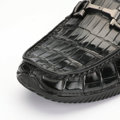 Crocodile Belly Skin Genuine Leather Men's Leather Shoes Moccasins Casual Loafers Shoes 