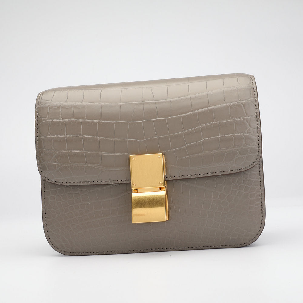 Women's Crossbody Bag Trumpet Siamese Crocodile Skin Shoulder Bag Ryukou 
