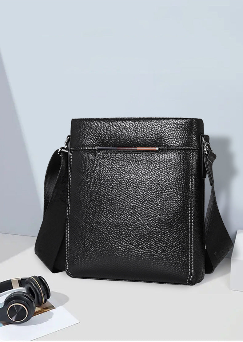 Men's Shoulder Bag Genuine Cowhide Leather Korean Fashion Business Casual Crossbody Bag for Men 
