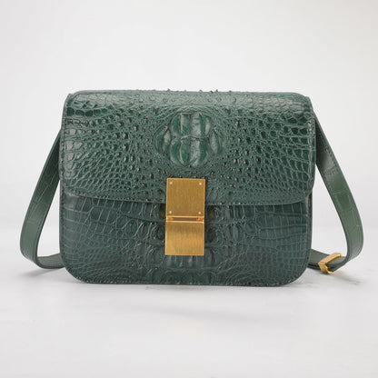 Siamese crocodile skin small square bag tofu bag shoulder bag ladies diagonal shoulder bag