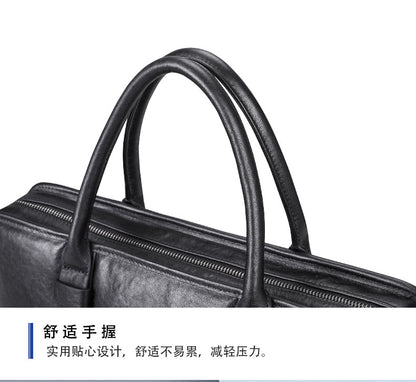 Men's handbag, genuine cowhide leather, crossbody bag, business, large capacity briefcase, computer bag 