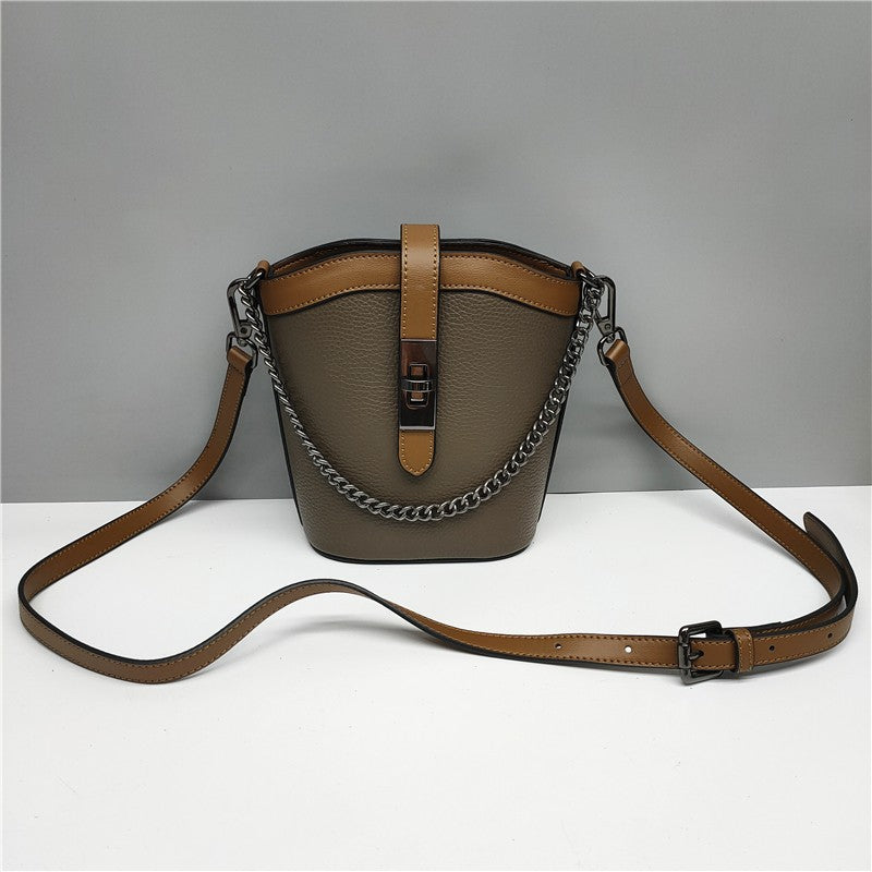 Women's Chain Bag Crossbody Bag Genuine Leather Shoulder Bag Luxury Bucket Bag Fashion