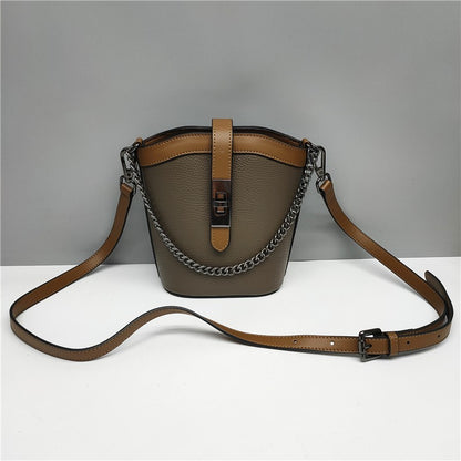 Women's Chain Bag Crossbody Bag Genuine Leather Shoulder Bag Luxury Bucket Bag Fashion